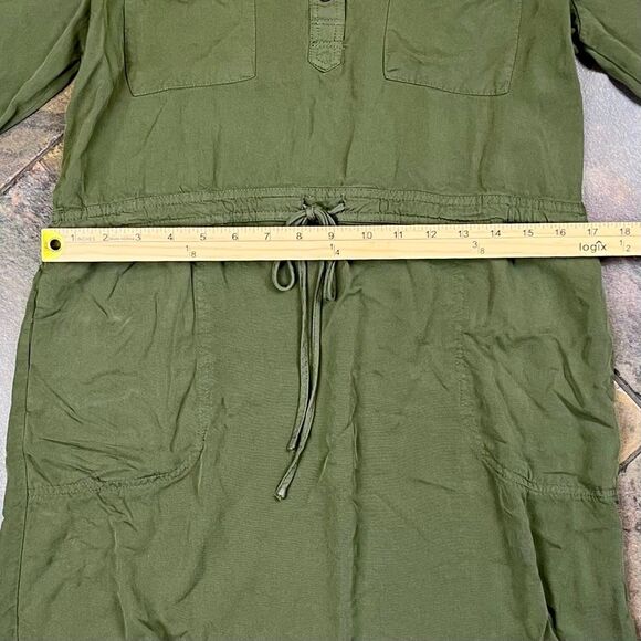 Altar’d State Olive Green Long Sleeve Drawstring Dress Medium - Picture 6 of 13